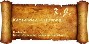 Kaczander Julianna névjegykártya